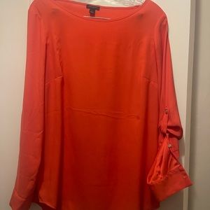 Ann Taylor Coral Long Sleeve Blouse